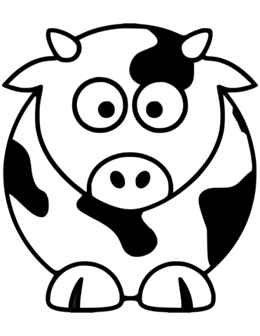 Cartoon Cow Coloring Page